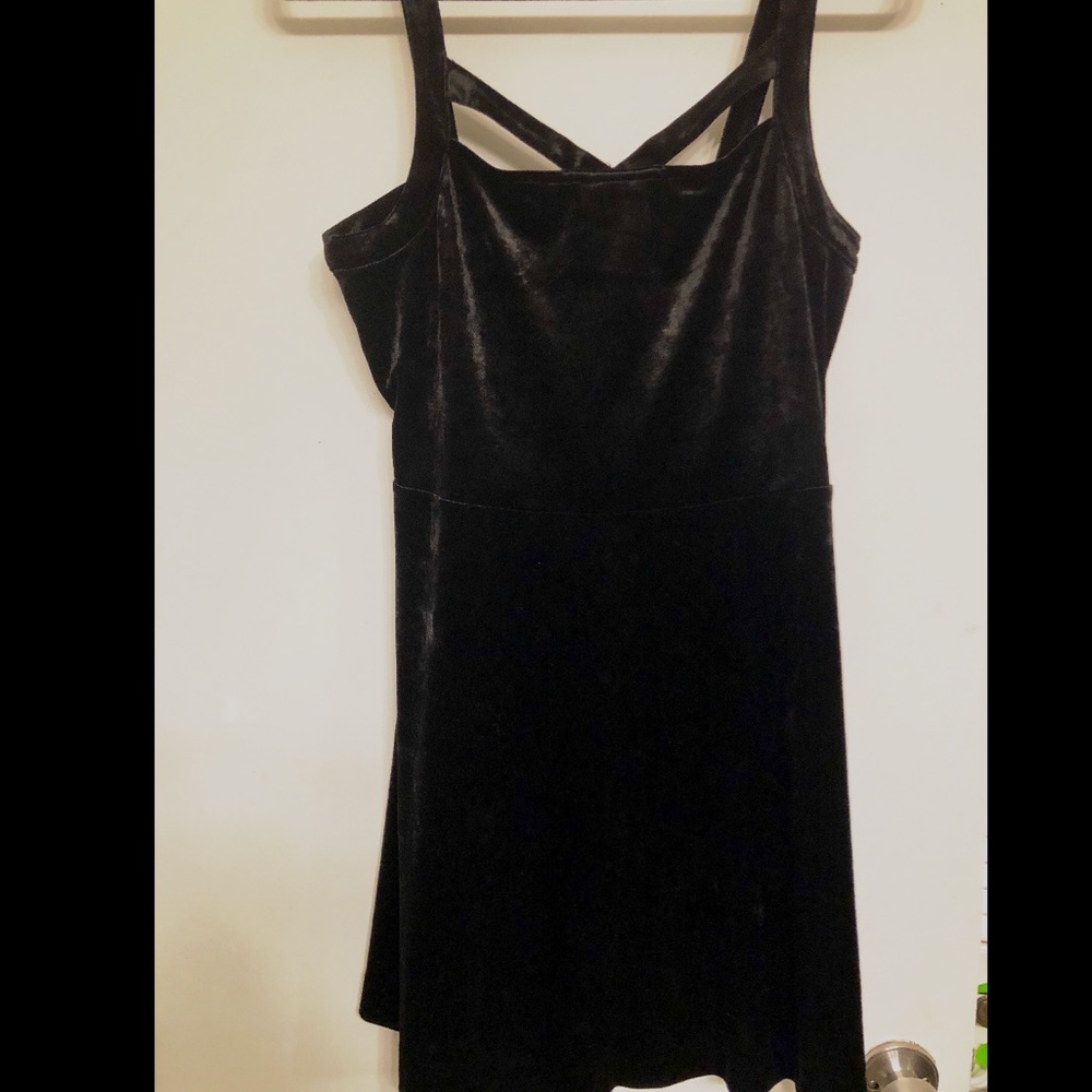 Black Velvet Strappy Dress